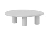Table Basse Effet Ciment Ecru TAVINA - 120 cm