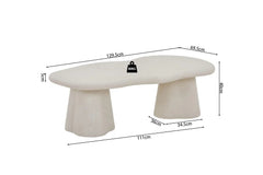 Table Basse Effet Ciment FARY Ciment Beige - 130 cm