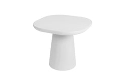 Table Basse Ovale Effet Ciment Ecru TAVINA - 55 cm