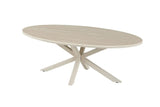 Table Basse Ovale NOAH en Pierre Frittée Beige - 130 x 70 cm