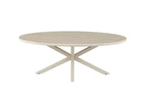 Table Basse Ovale NOAH en Pierre Frittée Beige - 130 x 70 cm