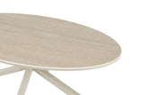 Table Basse Ovale NOAH en Pierre Frittée Beige - 130 x 70 cm