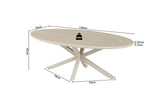 Table Basse Ovale NOAH en Pierre Frittée Beige - 130 x 70 cm