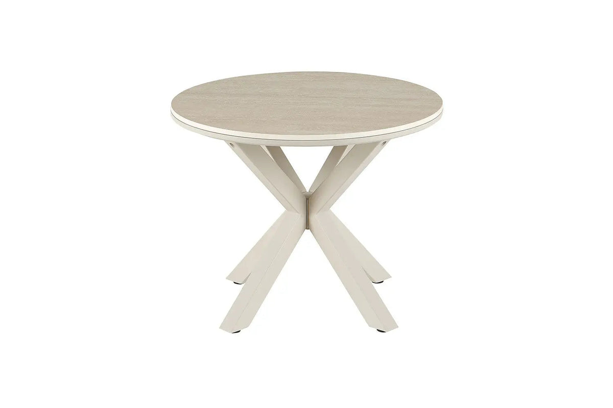 Table Basse Ronde NOAH en Pierre Frittée Beige - Ø 60 cm