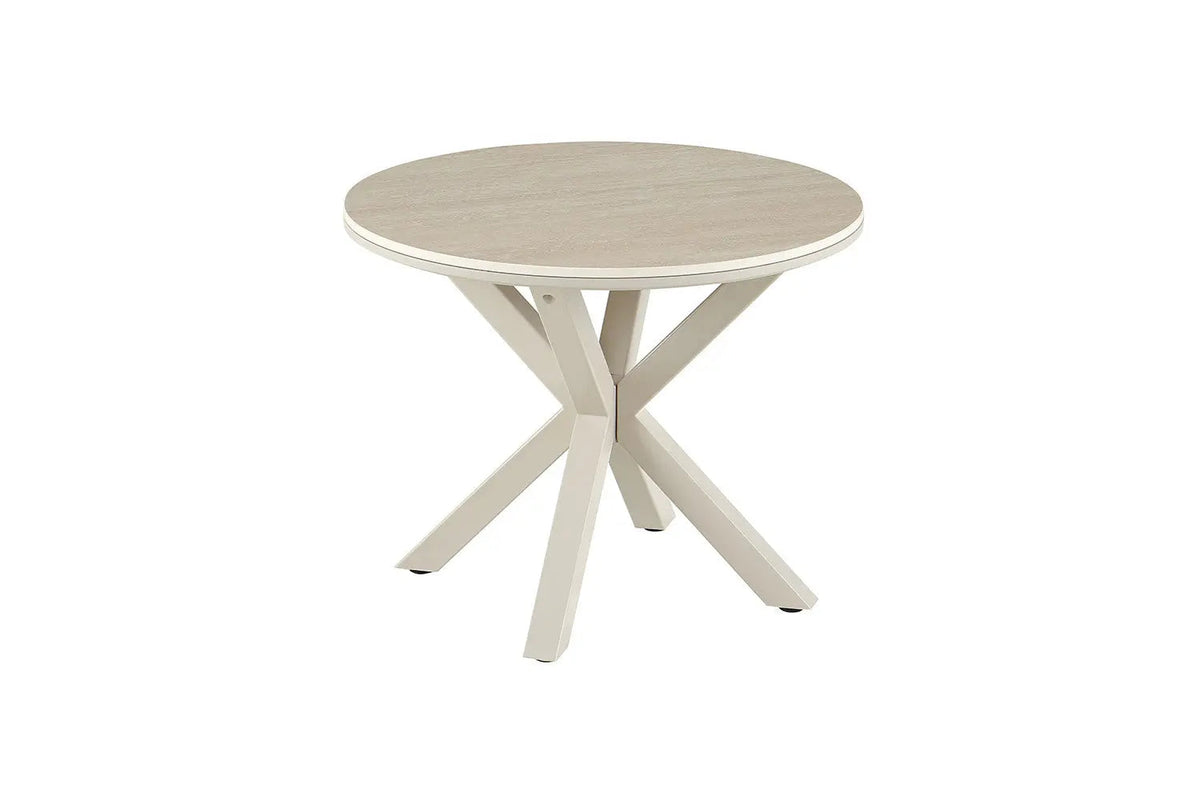 Table Basse Ronde NOAH en Pierre Frittée Beige - Ø 60 cm