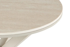 Table Basse Ronde NOAH en Pierre Frittée Beige - Ø 60 cm