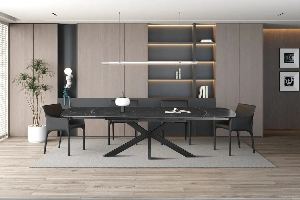 Table Extensible ARYA Ovale Danoise en Pierre - de 160 à 240 cm