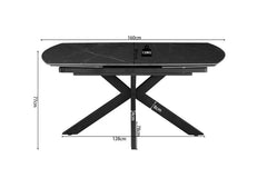 Table Extensible ARYA Ovale Danoise en Pierre - de 160 à 240 cm