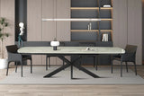 Table Extensible ARYA Ovale Danoise en Pierre - de 160 à 240 cm