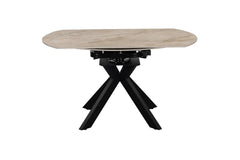 Table Extensible Ronde Plateau en Pierre ATHENYA - 140 x 90 à 140 cm