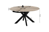 Table Extensible Ronde Plateau en Pierre ATHENYA - 140 x 90 à 140 cm
