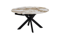 Table Extensible Ronde Plateau en Pierre ATHENYA - 140 x 90 à 140 cm