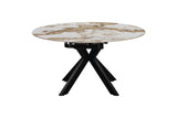 Table Extensible Ronde Plateau en Pierre ATHENYA - 140 x 90 à 140 cm