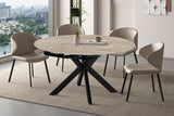 Table Extensible Ronde Plateau en Pierre ATHENYA - 140 x 90 à 140 cm