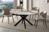 Table Extensible Ronde Plateau en Pierre ATHENYA - 140 x 90 à 140 cm