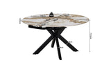 Table Extensible Ronde Plateau en Pierre ATHENYA - 140 x 90 à 140 cm