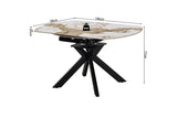 Table Extensible Ronde Plateau en Pierre ATHENYA - 140 x 90 à 140 cm