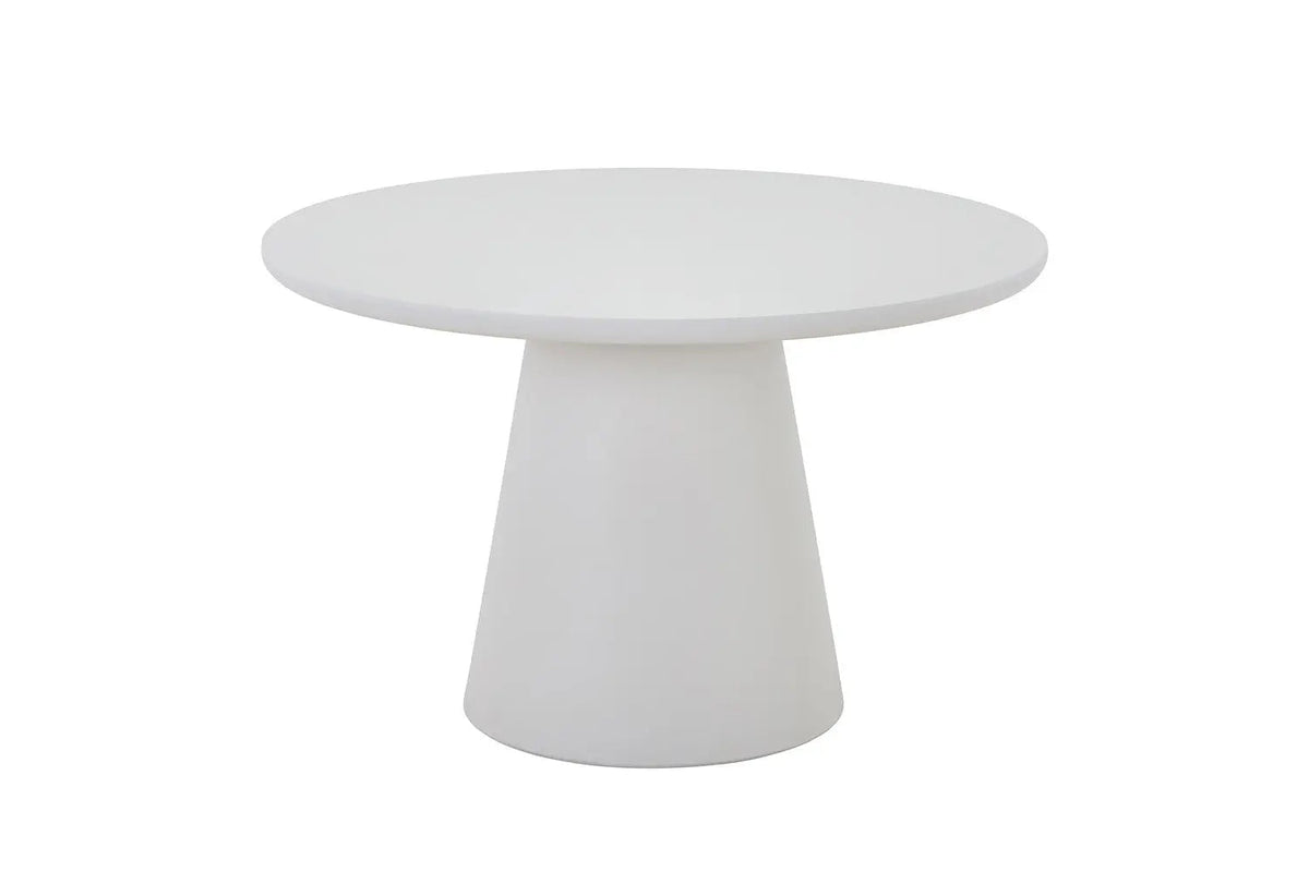 Table Ronde Effet Ciment Écru TAVINA pour salle à manger - 120 cm