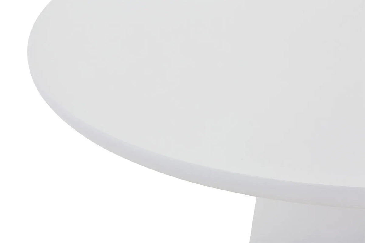 Table Ronde Effet Ciment Écru TAVINA pour salle à manger - 120 cm