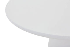 Table Ronde Effet Ciment Écru TAVINA pour salle à manger - 120 cm