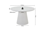 Table Ronde Effet Ciment Écru TAVINA pour salle à manger - 120 cm