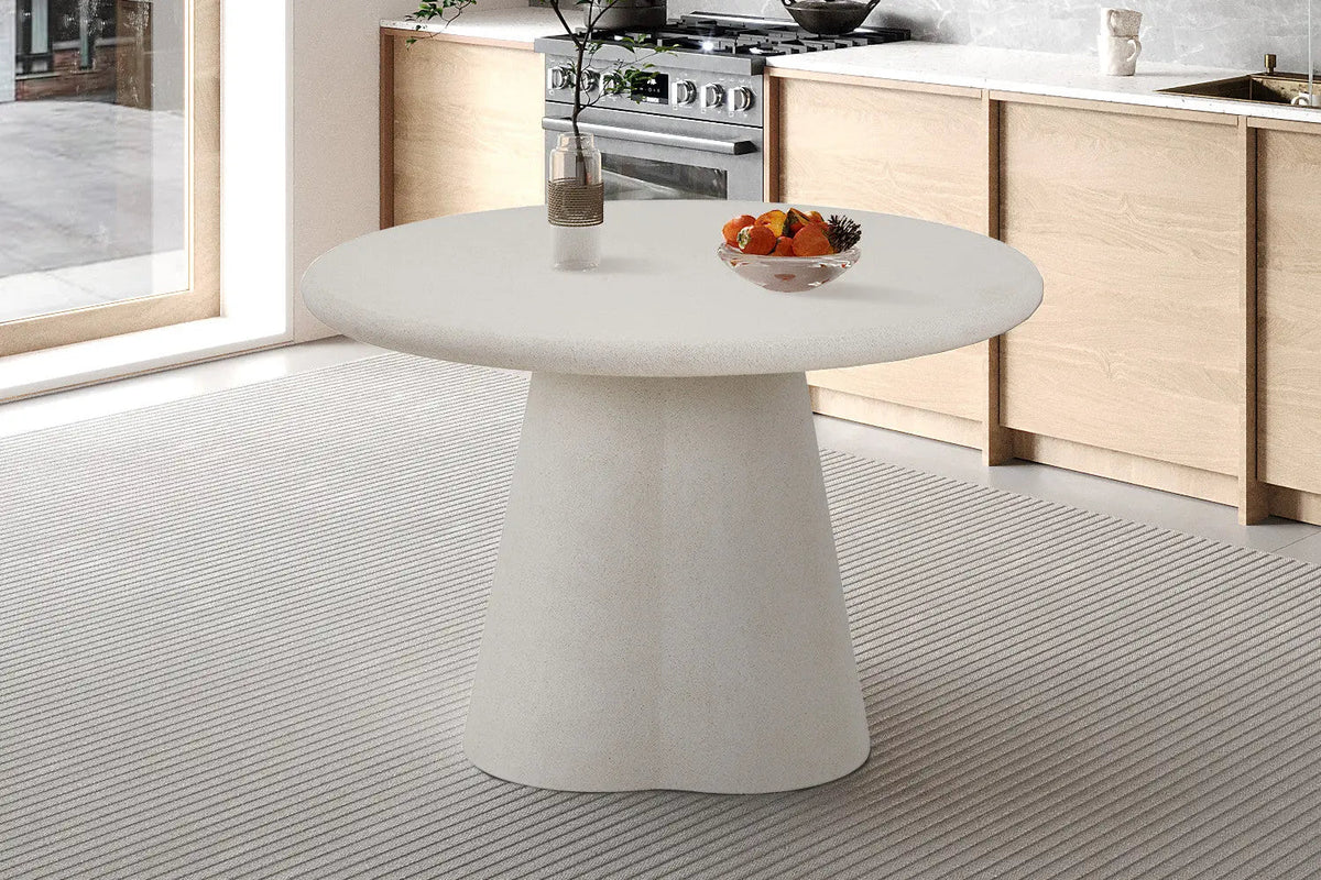 Table Ronde Effet Ciment FARY pour salle à manger - 120 cm