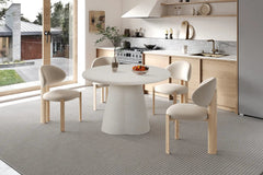 Table Ronde Effet Ciment FARY pour salle à manger - 120 cm