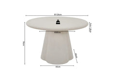Table Ronde Effet Ciment FARY pour salle à manger - 120 cm