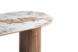 Table à Manger AVORA en Pierre Brillante Beige - 210 x 100 cm
