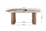 Table à Manger AVORA en Pierre Brillante Beige - 210 x 100 cm