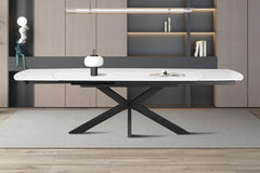 Table Extensible ARYA Ovale Danoise en Pierre - de 160 à 240 cm