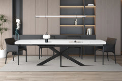 Table Extensible ARYA Ovale Danoise en Pierre - de 160 à 240 cm