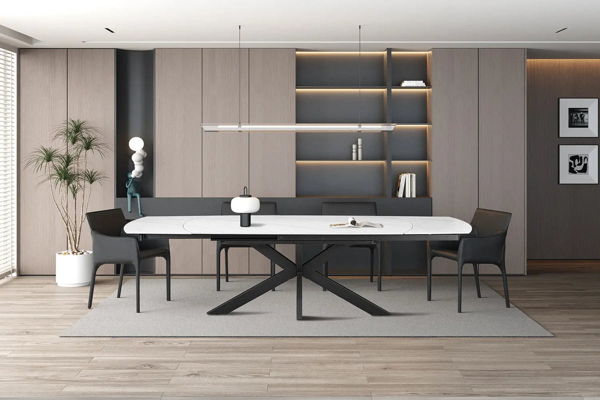 Table Extensible ARYA Ovale Danoise en Pierre - de 160 à 240 cm