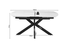 Table Extensible ARYA Ovale Danoise en Pierre - de 160 à 240 cm