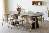 Table Extensible Ronde OSAKA Effet Bois Brun Foncé - 120 à 240 cm