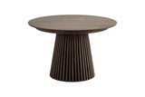 Table Extensible Ronde OSAKA Effet Bois Brun Foncé - 120 à 240 cm