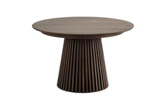 Table Extensible Ronde OSAKA Effet Bois Brun Foncé - 120 à 240 cm