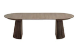 Table Extensible Ronde OSAKA Effet Bois Brun Foncé - 120 à 240 cm