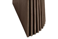 Table Extensible Ronde OSAKA Effet Bois Brun Foncé - 120 à 240 cm
