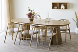 Table Extensible Ronde OSAKA Effet Bois Naturel - 120 à 240 cm
