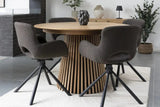 Table Extensible Ronde OSAKA Effet Bois Naturel - 120 à 240 cm