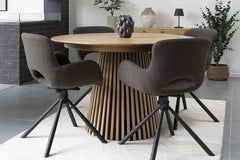 Table Extensible Ronde OSAKA Effet Bois Naturel - 120 à 240 cm