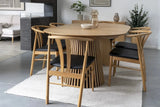 Table Extensible Ronde OSAKA Effet Bois Naturel - 120 à 240 cm