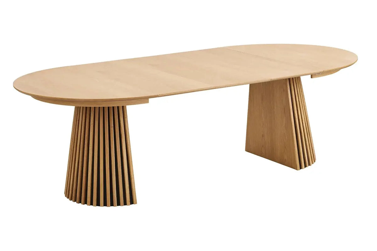Table Extensible Ronde OSAKA Effet Bois Naturel - 120 à 240 cm