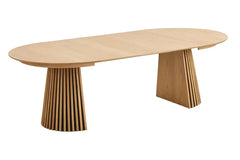 Table Extensible Ronde OSAKA Effet Bois Naturel - 120 à 240 cm