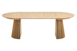 Table Extensible Ronde OSAKA Effet Bois Naturel - 120 à 240 cm