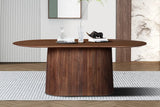 Table à Manger Ovale MAYGA en Manguier Brun Clair - 200 cm