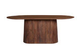 Table à Manger Ovale MAYGA en Manguier Brun Clair - 200 cm