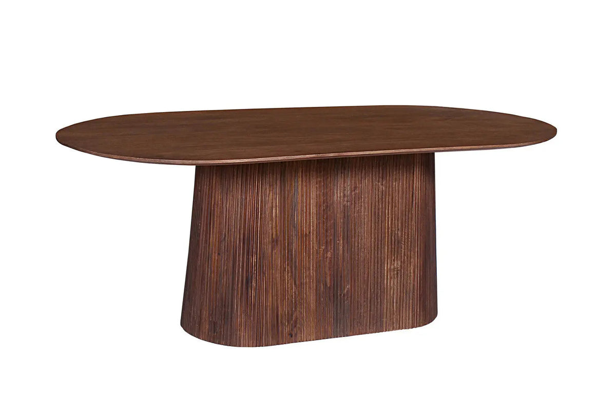 Table à Manger Ovale MAYGA en Manguier Brun Clair - 200 cm