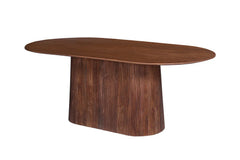 Table à Manger Ovale MAYGA en Manguier Brun Clair - 200 cm